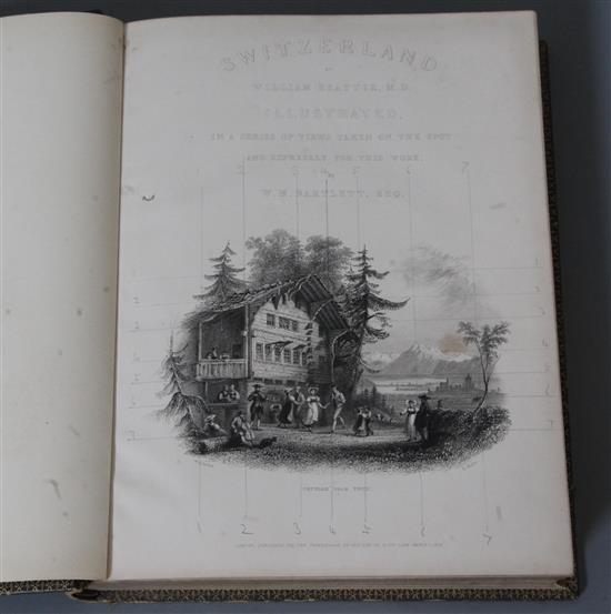 Bartlett, William - Switzerland Illustrated, 2 vols, 4to, cloth gilt, London 1834